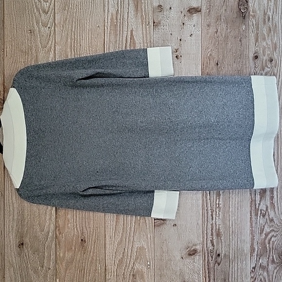 RAG + BONE Size Small Gray Wool Sweater Dress with Contrast Trim - Picture 6 of 8